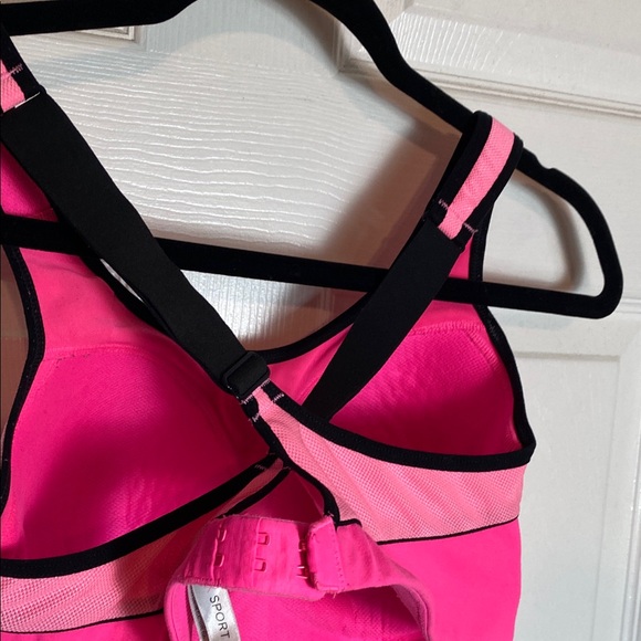 Victoria's Secret VSX Hot Pink and Black Longline Sports Bra - Picture 5 of 7